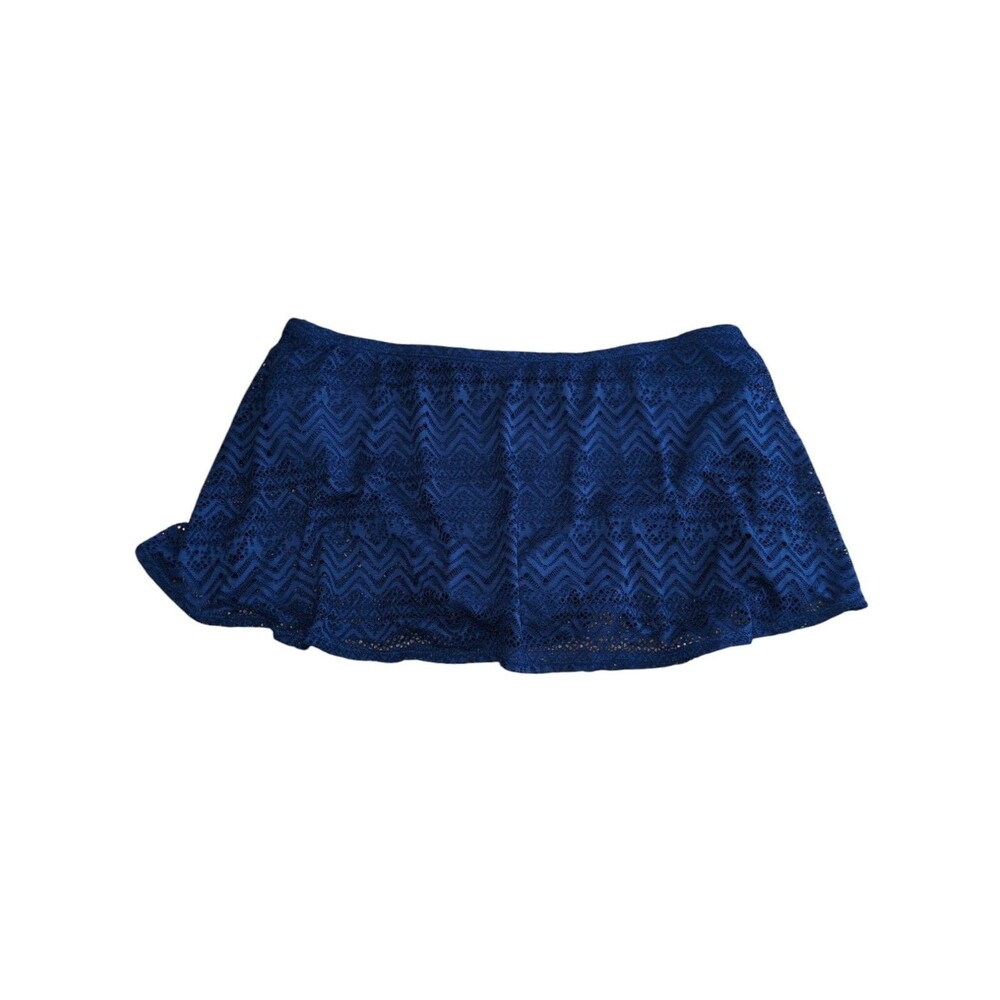 NWT Catalina Swim Skirt 2X Women's Blue Lace Pull On Briefs Bottom Bathing Suit - Picture 3 of 6